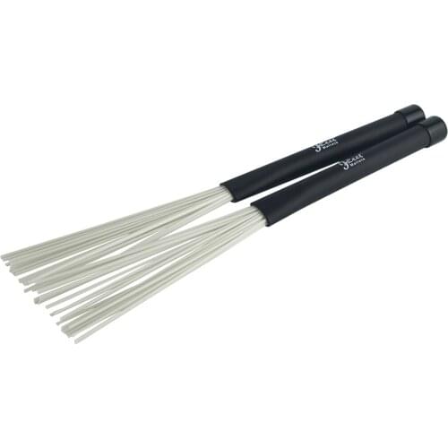 1 Pair Nylon Retractable Drum Brushes Sticks with Black Rubber Handle For Jazz Drum Stick Musical Accessories