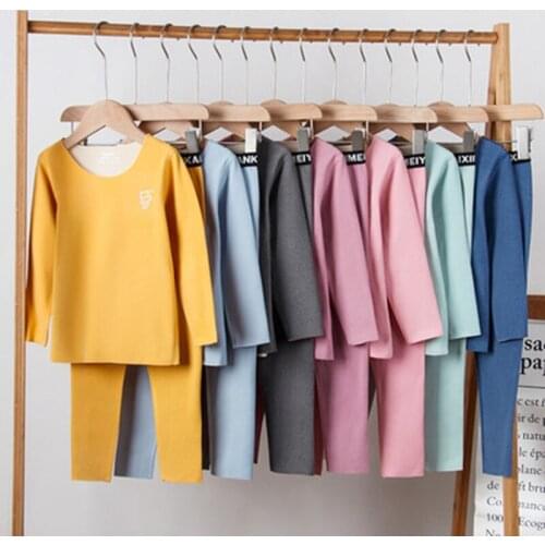 Family Matching Clothes for Pajama Sets Baby Sleepwear 2pcs Teens Girls Fleece Underwear Tops+Pant Autumn New Children Homewear