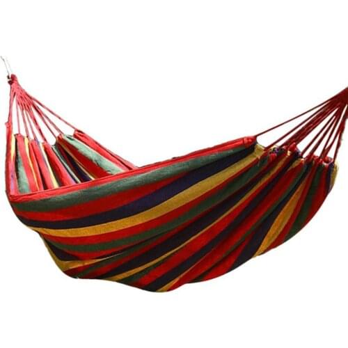 Portable Canvas Hammock Travelling Outdoor Picnic Wooden Swing Chair Camping Hanging Bed Garden Furniture with Backpack