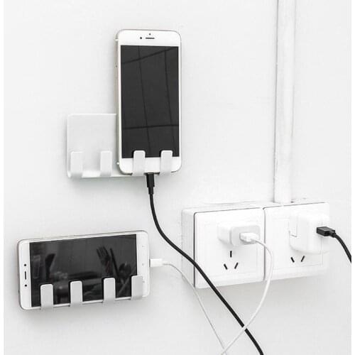 Portable Phone Wall Charger Hook Holder Hanging Stand Bracket Support Charge Hanger Rack Shelf Mobile Phone Hook
