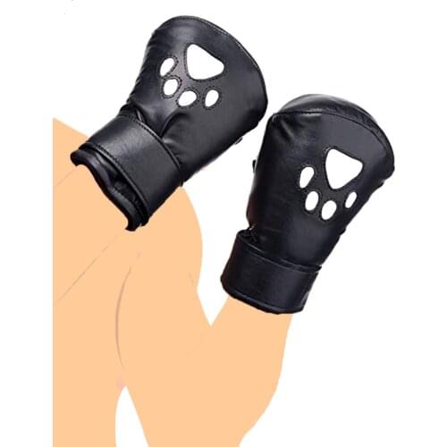 Luxury Dogs Paw Fist Glove Leather Premium Pet Crawler Set, Padded Pup Puppy Mitts,BDSM Bondage,Dog Paw Print Paws Mittens Toys