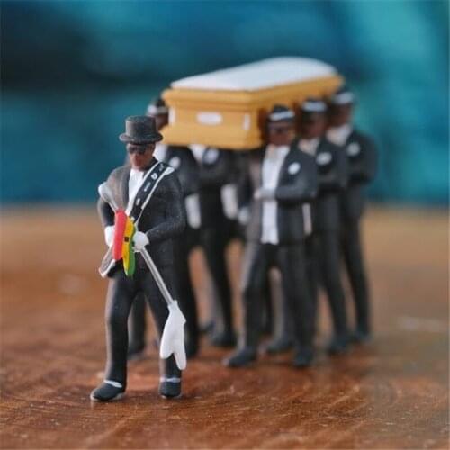 Ghana Dancing Pallbearers Doll Coffin Dance Toy Kit Decoration Professional Team Model Funny Action Figure Cosplay Props
