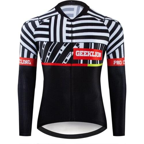 Long Sleeves Geeklion Bicycle Clothing MTB Downhill Men Ropa Ciclismo Summer Pro Team Bike Maillot Quick Dry Cycling Wear