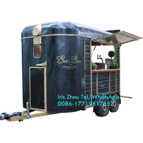 Vintage Mobile Food Truck Trailer Eye Catching Horse Box Bar For Wine Bar