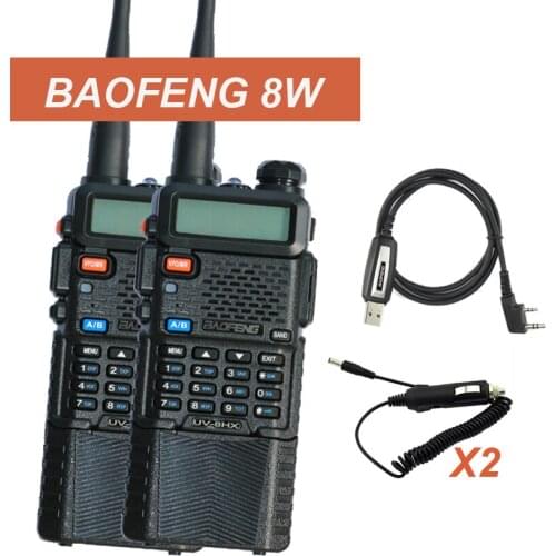2 Pcs BaoFeng Radio UV-8HX Walkie Talkie set VHF/UHF Two way radio Baofeng UV-5R Radio UV 5R Portable Radio set talky talk