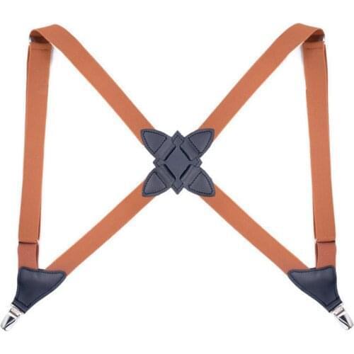 2 Clip 2021 Men Women Shirt Stay 2.5cm Pants Trousers Leather Clip-On Braces Belt Elastic Alloy Metal Head Adjustable Suspenders