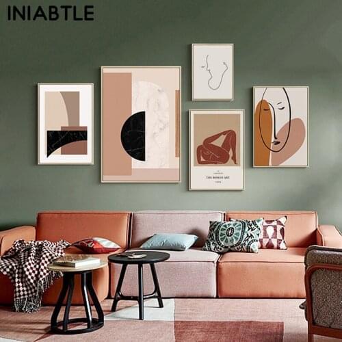 Abstract Geometric Marble Canvas Paintings Vintage Posters Prints Modern Wall Art Picture For Gallery Living Room Home Decortion