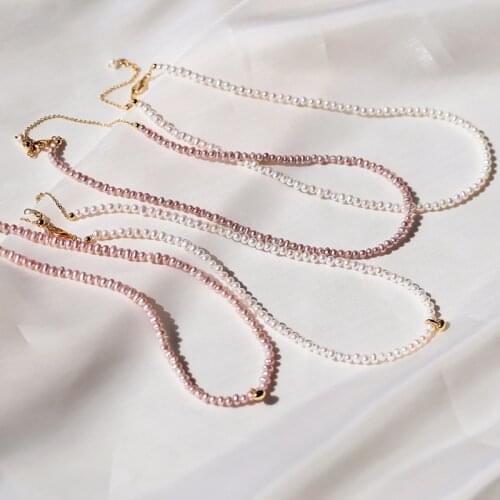Free shipping contracted and pure and fresh atural pearl necklace necklace female