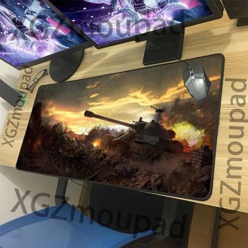 XGZ Large Gaming Mouse Pad Black Precision Lock Edge World of Tanks Computer Desk Mat Rubber Non-slip Custom Washable Coasters