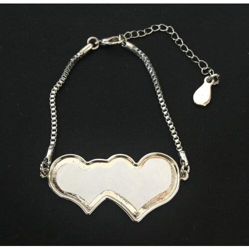 Bracelets for sublimation heart jewelry for heat tranfer printing consumable custom jewelry wholesales 2018 factory price