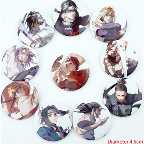 10Pcs/Set Japan Anime Akatsuki Figure Pins Brooches Badges Chest Ornament Cosplay itabag Bag Clothing Accessoies Gift New