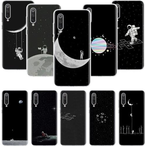 Space Moon Astronaut Case for Xiaomi Redmi Note 10 9 9S 8 7 6 8T 8A 7A 6A S2 K30 K20 MI 9 8 CC9 F1 Lite Pro Soft TPU Phone Cover