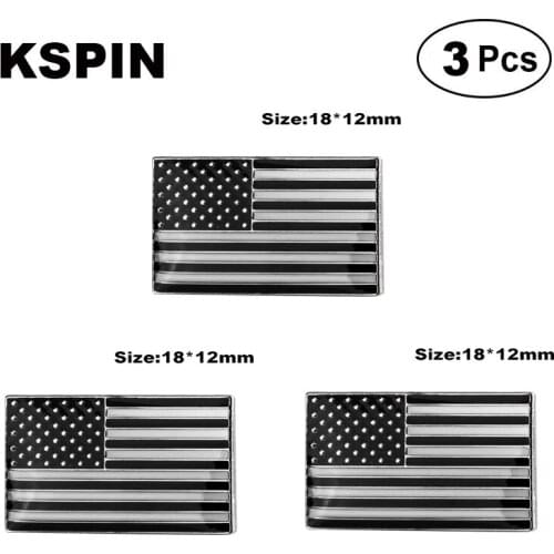 Black U.S.A Square Badge Lapel Pin Brooches Pins Flag badge Brooch Badges