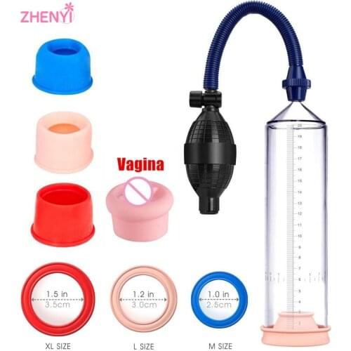 Penis Extender Penis Pump Manual Penis Enlargement Penis Trainer Male Masturbator Vacuum Pump Sex Toy For Men Couples Adult 18