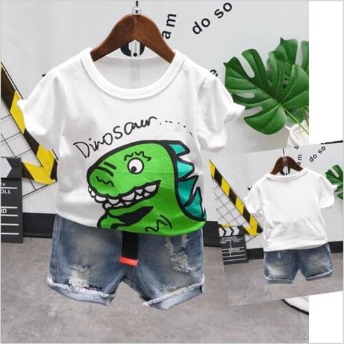 Childrens Clothes Summer Kids Boys Short sleeve Cartoon T-Shirt + Shorts Casual Outfits Suits Toddler Boys Clothing Sets 2-6Y