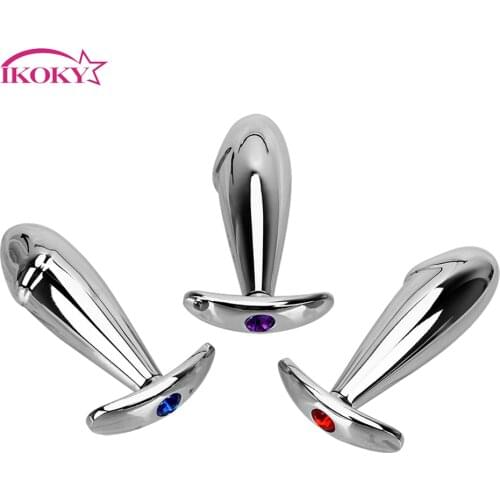 IKOKY Dilator Butt Plug Adult Erotic Toys Anal Massage Metal Anal Plug Female Masturbation Sex Toys For Women Sex Shop