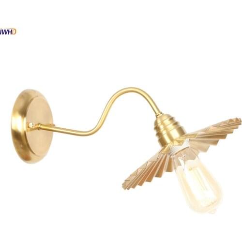 IWHD Loft Style Vintage Copper Wall Sconces Bar Restaurant Stair Industrial Wall Light Fixtures LED Edison Luminaire Lighting