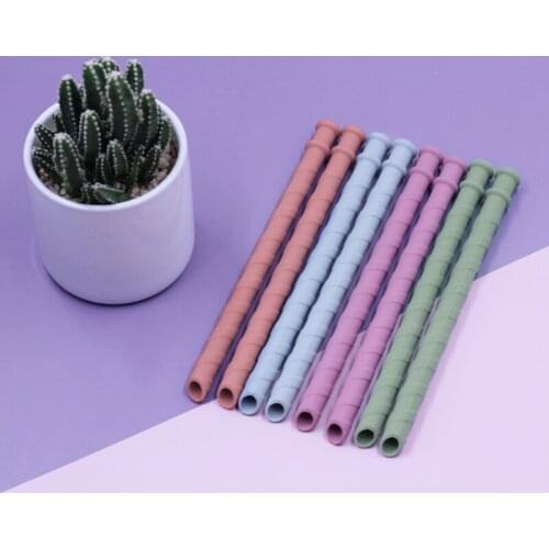 J60B Baby Food Grade Silicone Straws Spiral Drinking Children Use Bar Club Cup