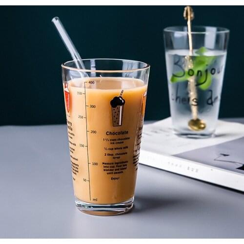 Creative Water Cup Glass Transparent Cup Tea Cup Beer Bar Container Clear Dining Milk Insulated Thermal Biberon Coffee Pots E5