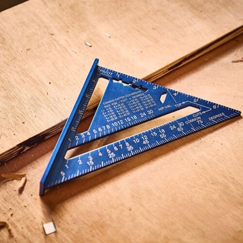 Angle Ruler 7 inch Aluminum Alloy Triangular Measuring Ruler Woodwork Triangle Angle Protractor