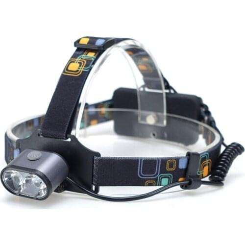 Mini Zoomable Head Lamp Rechargeable Headlight with Two 18650 Batteries High Power Flashlight for Outdoor Activities
