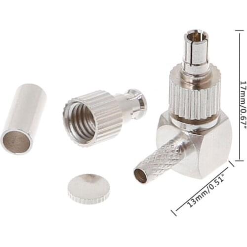 New 2 In 1 TS9/CRC9 Male Right Angle RF Connector Coaxial Adapter For RG174/178/316 LMR100
