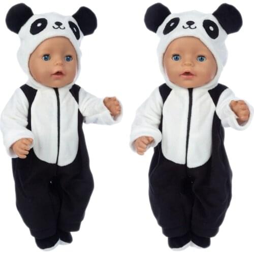 Panda Suit Doll Clothes Fit 17 inch 43cm Doll Clothes Born Baby Suit For Baby Birthday Fistival Gift