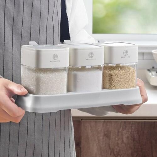 Transparent Plastic Spice Jar Bottles Herb Tools Storage Box Spice Jar Kitchen Seasoning Kruidenpotjes Kitchen Tools DI50TWG