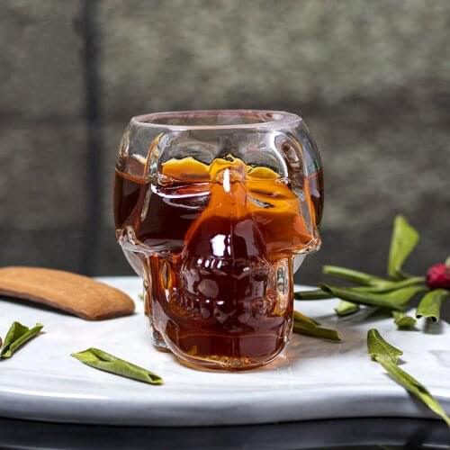 75ml Transparent Glass Cup Creative Whisky Bar Wine Crystal Skull Head Glass Cup Wine Vodka Club Beer Wine Glass Dropshipping