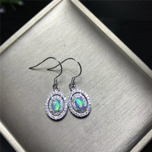 100% NATURAL ETHIOPIAN WELO FIRE OPAL CABOCHON Stud earring