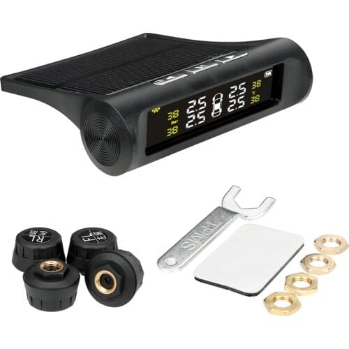 Tyre Pressure Digital LCD Display Car TPMS Tyre Pressure Monitoring System Auto Security Alarm Systems Solar Power