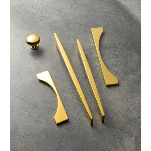 Nordic door handle cupboard wardrobe door handle cabinet drawer handle modern and simple brass brushed black Cabinet pull