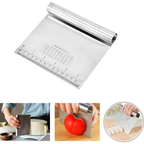 Stainless Steel Cake Scraper Pastry Cutters Baking Cake Cooking Dough Scraper Fondant Spatulas Edge Baking Decorating Tools