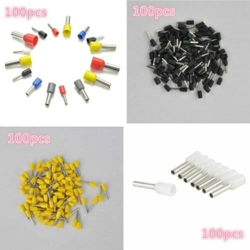 Connector Electrical Crimp Terminator Insulated Ferrules Terminal Block Cord End Wire 100 pcs / bag 1 bag