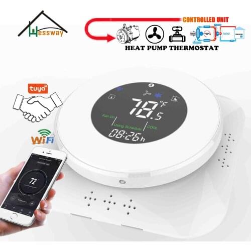 HESSWAY heat controller heat pump thermostat for WIFI Air energy Heating & Cooling compressor Relay