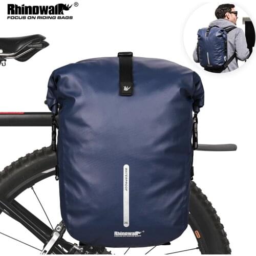 Rhinowalk 2021 Bike Bag Waterproof 20l Multifunctional Rear Rack Pannier Bag Blue&black Bicycle Bag&pannier Travel Cycling Bag