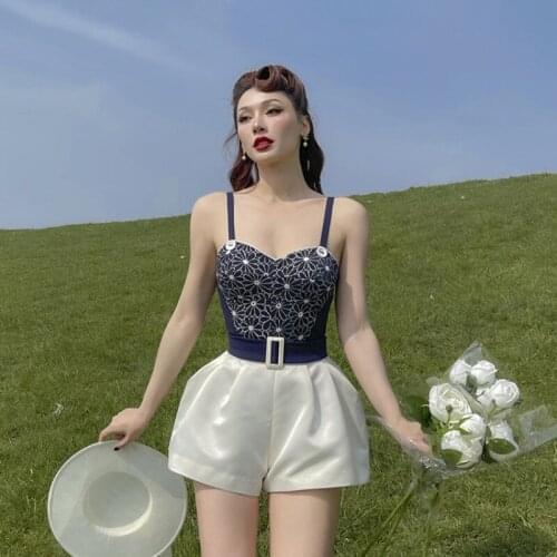 Le Palais Vintage 2021 Summer New Original Slim A Line High Waist Shorts for Women Fashionable Pocket Satin Shorts Skirts Lady