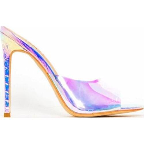 Vintage Square Toe Thin High heels Women Sandals PU 11.5CM Slip On women shoes sandalias mujer 2020 size 35-42 Mixed Colors