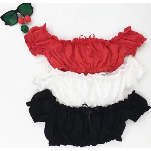 Euro-American Women Short Crop Top Wooden Ear Short Sleeves Solid Color T-shirt Summer Elastic Sexy Slash Neck T-shirts H9185