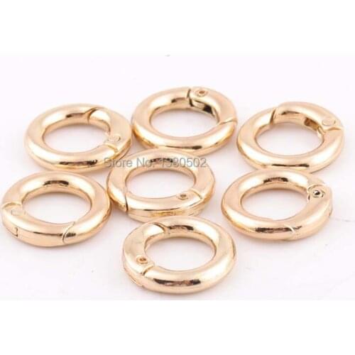 10pcs/lot 20mm gold color O ring Spring clip buckles dog hook small size for bag