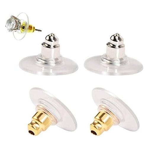 12*7mm 100 piece/lot Plastic Gold/Silver color Earring Backs Stoppers Ear Post Nuts earring back Accessories jewelry findings