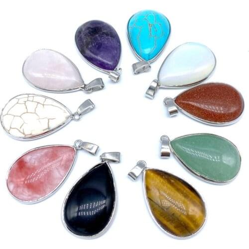 15mm Gold Heart Shape Pink Blue Green Crystal Quartz Pendant Wholesale Charms for Necklace Dangle Jewelry Making