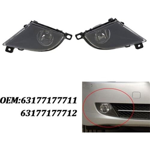 2PCS Car Fog Lamp Clear Lens Car Front Bumper Grille Fog Lights 63177177711 63177177712 For BMW E60 5 Series 2008 2009 2010