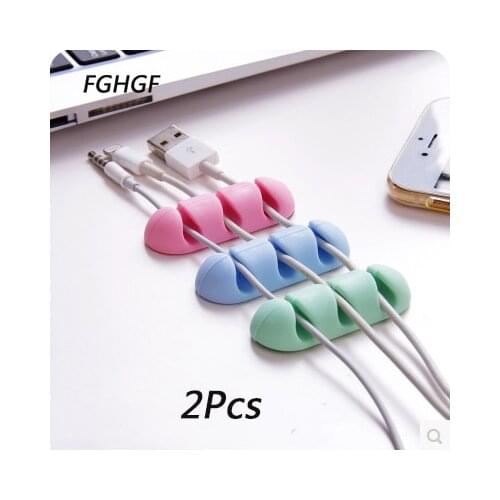 2Pcs Hottest Cable Winder Clips Wire Cord Organizer Management Desk Wire Storage Device Charger Plug Data Line For Phone Mouse