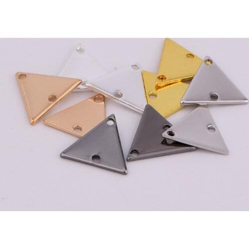 20pcs ZHU RU 7mm Fashion Handmade Double hole geometry triangle Charms Pendant Craft Fit Necklace Making DIY Jewelry Fingdings