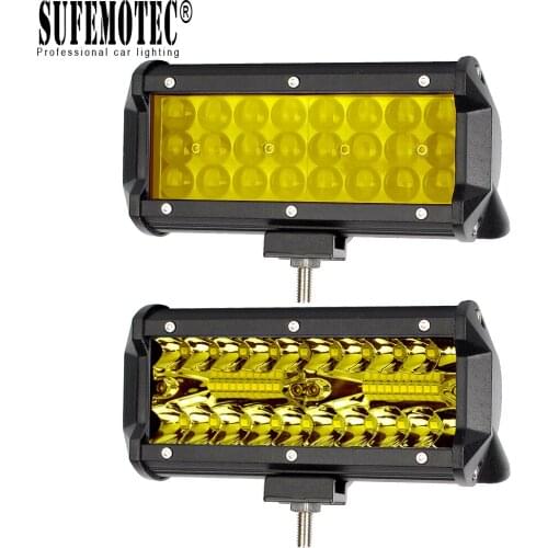 4'' 7 Inch Led Off road Light Barra For ATV Trucks Motorcycle 4x4 12V Combo Beam Amber Yellow Work Driving Lights Bar Fog Lamp