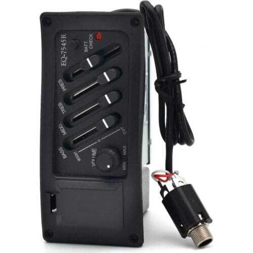 Guitar Equalizer 4-band Great Pick up Range High Sensitivity Acoustic Guitar Preamp Amplifier Tuner for Improvement
