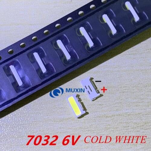 50PCS/Lot Edge SMD LED 7032 6V 1W 160mA Cool White High Power For TV Backlight