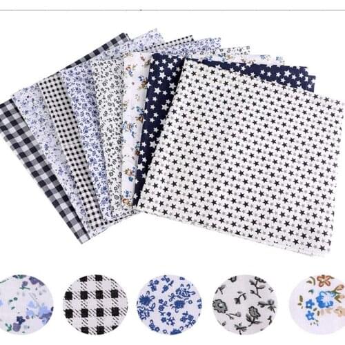 8PCS 25x25cm and 50X50CM Mixed Printed Cotton Sewing Quilting Fabrics Basic Quality for Patchwork Needlework DIY Handmade Cloth
