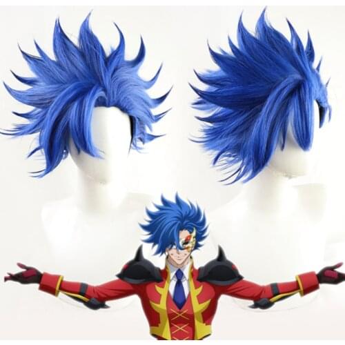 Anime SK8 The Infinity Adam Shindo Ainosuke Cosplay Wig Blue Short Hair Blindfold Women Men Wig SK Eight Cos Wig Halloween Party